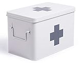 Theo&Cleo Medizin Box Metall, Erste Hilfe Kasten Koffer Schrank, Arzneischrank Medizinkoffer Retro,...