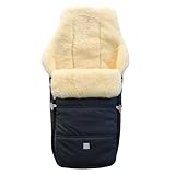 Kaiser Dublas 2.0 Lammfell-Fußsack für Kinderwagen, 95 x 45 cm, Wasserabweisend (anthracite)