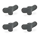 Ganter Normelemente | Flügelmutter GN 634-48-M6-E-DSG | 4 Stück | Flügelgriff | schwarz...
