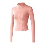 Amagogo Workout-Jacke, Gym-Tops für Damen, mit winddichtem Stehkragen, Yoga-Crop-Tops, bequem, mit...