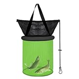 Schwimmender Angelkorb 42 * 34 * 34 cm | Faltbarer Setzkescher | Tragbarer Angelkorb | Große...
