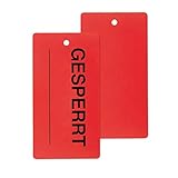 100 Warenanhänger GESPERRT aus Kunststoff rot 65x120mm Hängeetiketten