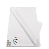 Master of Boards Flipchart Papier Zubehör-Set - Papier blanko Block mit 20 Blatt, 4 Marker Stifte,...