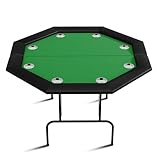 Cachpib Pokertisch 8 Spieler Klappbar Achteckig Grün Casino Poker Tisch Achteckiger Spieltisch Mit...