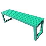 Wetterfeste Gartenbank aus schwarzem Metall, stabiles Gusseisen, Terrasse, Parkmöbel, 1,5 m lang