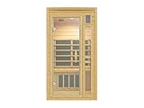 SwedHeat Infrarotkabine 1 Person | Hemlockholz natur | 99x91x184cm | Ganzglastür Klarglas |...