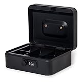 GREELUE Geldkassette (20 * 16 * 8.5 CM) Abschließbar mit Zahlenschloss, Feuerfeste Geldbox,...