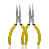 BOOSDEN 12.5 cm Spitzzange mit Seitenschneider, 2 Stück, Mini Flachrundzange mit rutschfestem...