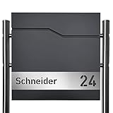 AlbersDesign - Personalisierter Briefkasten individuell mit Ihrem Namen in anthrazit (RAL7016) / mit...