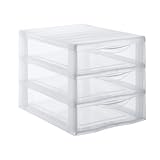 SUNDIS Orgamix, schubladenbox aus Kunststoff, 3 transparente Schubladen für A4-Papier, Höhe 25,5...