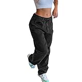 Generisch Baggy Jeans Damen High Waist - Boyfriend Jeans Teenager Mädchen Y2K Jeanshose Wide Leg...