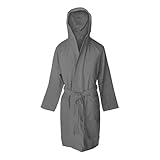 Jenny Sesal Bademantel aus Mikrofaser mit Kapuze und Gürtel, Herren/Damen, platzsparende Verpackung...