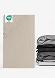 Sämann Jersey Spannbettlaken Spannbetttuch für Laufgitter 75x100 cm, Baumwolle Natur