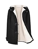 Yuson Girl Winterjacke Damen Fleecejacke Lang Warm Hornknopfjacke Einfarbig Wintermantel...