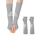 HIOQFR 1 Paar Grau Volleyball Armschoner Elastische Armstulpen Sport Damen Volleyball Arm Ärmel...