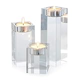 Sziqiqi 1-Set (3-teilig) hochwertige Kristall Glas Kerzenständer Kristalle Kerzenständer für...