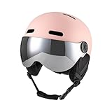 Snowboardhelm mit Skibrille Linsentyp Outdoor Leicht Schneehelm S Rosa