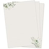 Tara Verde Briefpapier 50 Blatt Papier DIN A4 beidseitig floral Natur Eukalyptus nachhaltig...