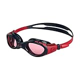 Speedo Futura Biofuse Flexiseal Schwimmbrille, Extra-Komfort, gepolsterte Passform, Navy und Rot,...