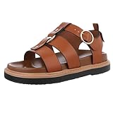 Ital Design Damenschuhe Sandalen & Sandaletten Plateausandaletten, DM420-, Kunstleder, Camel, Gr. 40