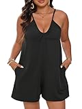 Mocturnity Damen-Overall in Übergröße, V-Ausschnitt, Shorts, Strampler mit, Modischer...