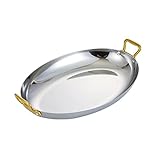 Ovale -Pfanne 25,5 cm – Fischpfanne aus Edelstahl 304 mit Doppelgriff, ideal für Familie,...