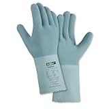 texxor 120 Stück topline Chemikalienschutz-Handschuhe 2250, Naturlatex, Karton, hellblau, 8/M