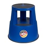 WEDO Rollhocker Super Step – robuster Tritthocker aus bruchfestem Kunststoff, TÜV/GS-geprüft...