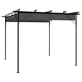 vidaXL Pergola mit Ausziehbarem Dach Pavillon Sonnenschutz Gartenpavillon Überdachung Terrasse...