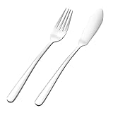 DECORNIJIA Edelstahl Fischmesser und Fischgabel Teilig Ergonomisch Geformt Langlebig für Restaurant...