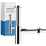 kör4u Premium Design Siphon, 1 1/4 Zoll x 32mm, rund, Chrom, universal, inkl. Dichtungen,...