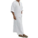 Générique Kaftan-Kleid für Herren, arabisches Kleid, kurzärmelig, muslimisch, Gebetskleidung,...