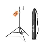 Walimex pro Lichtstativ WT-806 bis 256 cm Höhe, Blitzstativ mit Federdämpfung inkl. 3/8' Adapter &...