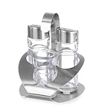 HENDI Menage Set, Dreiteilig, Pfeffer, Salz, Zahnstocherhalter Satiniert, Pfefferstreuer,...