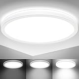 B.K.Licht - LED Deckenlampe mit indirektem Licht, ultraflach, in Stufen dimmbar, LED Panel,...