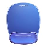 Amazon Basics Rechteckig Mauspad mit Gel-Kristall-Handgelenkauflage, 27,4 x 21,6 x 3 cm, Blau