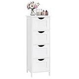 VASAGLE Badezimmerschrank, Badschrank, Beistellschrank mit 4 Schubladen, 30 x 30 x 82 cm, für...