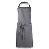 ZOLLNER Kochschürze in grau - robuste Grillschürze mit aufgenähten Taschen - Baumwolle - 75x100...