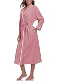 EA'S SECRET 100% Baumwolle Bademantel Damen Langer Leichter Kimono Bademäntel für Frauen Sauna...