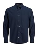 JACK&JONES Hemd Slim Fit Business Shirt mit Brusttasche Weiches Langarm Twill Oberteil JJEOXFORD,...
