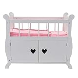 Bandits & Angels Puppenbett Sweetheart aus Holz mit Schrank weiß – Puppenbett aus Holz –...