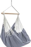 AMANKA XXL Hängesessel Grau 185x130 cm belastbar bis 150kg - Hängestuhl Indoor und Outdoor –...