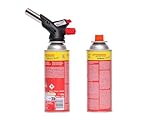 ROTHENBERGER Industrial Gas Brenner RS 220 | Über-Kopf-Arbeiten | 360° Drehung | inkl. 2 x RoButan...