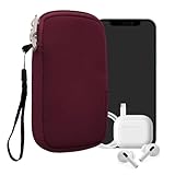 kwmobile Handytasche für Smartphones L - 6,5' - Neopren Handy Hülle Bordeaux - Handy Tasche 16,5 x...