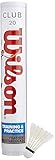 Wilson Badminton-Ball, Club 20 Shuttlecocks, 12-er Dose, 77 Grains, Weiß, Federn/Naturkork,...