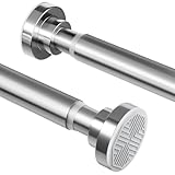 Duschvorhangstange ohne Bohren aus Edelstahl, Ausziehbare Teleskopstange, Rostfrei & Rutschfest...