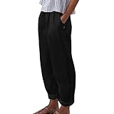 Damenhose mit hoher Taille, weites Bein, modisch, Kordelzug, elastisch, bequem, gerades Bein, lange...