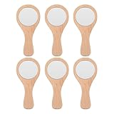 CIYODO 6 Stück Kleiner Handspiegel mit Griff Runder Kosmetikspiegel 15,2 X 7,1cm Tragbarer Reise...
