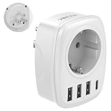 VINTAR Deutschland auf die USA Reiseadapter, 5 in 1 steckdosenadapter, mit 3 USB-Anschlüssen und 1...
