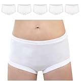SES Taillenslip Damen 5er Pack 42 aus 100% Baumwolle weiß/Feinripp Unterhosen Damen Hohe Taille,...
